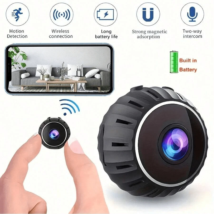 1pc Intelligent Full HD 1080P Mini Wireless Camera Supports WiFi Connection, Has Motion Detection Function, Rechargeable Battery And USB Charging Function, Is Not Waterproof, Users Can View It In Real Time Anytime And Anywhere Through Remote Application, And Can Be Suitable For Indoor And Outdoor Environments-Very Suitable For Home Security Monitoring, Such As The Safety Care Of The Elderly, And Pets.