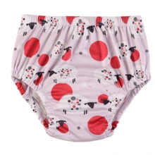 3条装婴儿如厕训练裤，防水防漏可重复使用透气印花尿布内裤，男女通用 - 淺粉色 - 查看 22