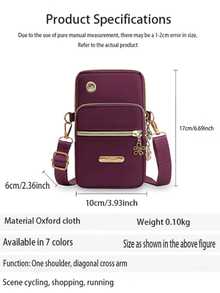 Women's Phone Pouch, Wristlet Pouch, Multifunctional Small Bag (Suitable For Women's Phones), Fashion Zipper Wallet, Casual Clutch, Multifunctional Phone Bag, Wristlet Pouch, Small Crossbody Bag, Multi-Zipper Metal Decor Phone Shoulder Bag, Portable Handbag, Arm Pouch, Linen Material Phone Bag - Multicolor - View 6