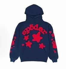 SP5DER  Spider Worldwide Tracksuit Foamed Letters Graphic Hoodies Vintage Printed Hoodie Sweatshirt Casual Oversized Long Sleeve Streetwear Hooded Pullover Streetwear Hoodies, Hooded Neck, Long Sleeve, Foamed Letters, Drop Shoulder, Loose Fit, Kangaroo Pocket, Drawstring Hoodie, Casual Pullover Sweatshirts. Easy To Wear With Leggings, Pants, Jeans, Skirts, Trousers, Etc.The Graphic Vintage Sweatshirts For Women Is A Great Choice For Daily Wear, Casual Wear, Streetwalk, City Walk, Weekends, Home Wear And So On,Suitable For Parties, Dating, Shopping, Office, Vacation, Friends Gatherings, Daily Home Life, Outdoor Activities - Màu xanh hải quân - Xem 3