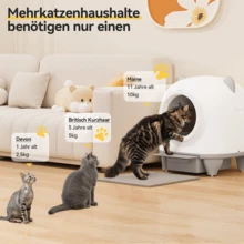 DEVOKO 90L Self-Cleaning Cat Litter Box – Automatic, Pet-Friendly Cat Litter Box With Cute Ear Design, 8.5-Liter Collection Container & App Control