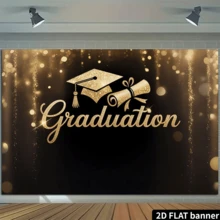 1pc 2D Flat Banner, Graduation Celebration Lighting Decor, Suitable For Events, Weddings, Parties, Ceremonies, All Seasons, Photo Booth Backdrop, Multipurpose Decoration, Holiday Gift, Polyester Material, No Power Source Required - Multicolor - View 6