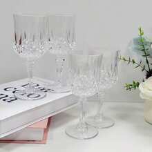 8/6/4/2/1pc Reusable Transparent Stemware, Elegant And High-End, Suitable For Holidays, Weddings, Halloween, Christmas, Various Events And Parties, Durable And Easy To Clean - Clear - View 9
