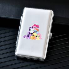 MY LITTLE PONY 1个100毫米香烟收纳盒，小马宝莉卡通可爱香烟盒，加长仿皮带，仿皮精致男士黑色香烟盒，女士简约香烟盒，高端节日礼物，数百种配件。 - 彩色 - 查看 12