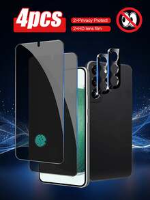 Bộ 2 miếng dán màn hình chống nhìn trộm + 2 miếng dán bảo vệ ống kính, chống trầy xước, chống vỡ cạnh, tương thích với Samsung Galaxy A16/A36/A56/A06/A14/A15/A34/A35/A54/S23 FE/S23 FE/S24 FE/A17 và S25 Ultra/S25/S25 Edge/S26 Ultra/S26 Plus/S26/S24 Ultra/S24 Plus/S24, mở khóa bằng vân tay. - màu đen - Xem 13