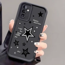 极简字母星形TPU防震手机壳，加厚防滑保护套，兼容华为、荣耀、红米、Galaxy S26、S26 Plus、S26 Ultra等机型。 - 黑色 - 查看 2