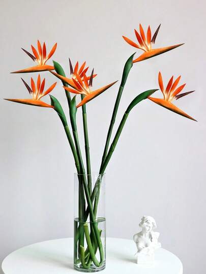 1/4 cây hoa thiên điểu nhân tạo, cao 22 inch, thích hợp trang trí vòng hoa trong nhà và ngoài trời, nhà cửa, sân vườn, văn phòng, ban công, tiệc cưới, thích hợp cho cửa hàng, đồ thủ công tự làm, trang trí bàn làm việc.