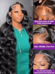 NATAN Natural-Looking Dark Brown Long Wavy Lace Front Wig For Women - 13x3 Ocean Wave, Heat-Friendly Synthetic, Voluminous Curls, Versatile Styling, Perfect For Everyday Or Vacation Looks, Versatile Hairpiece | Loose Wave Design | Full Voluminous Wig - Natural & Black - View 1