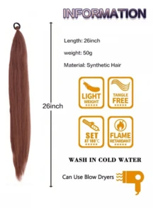 26-Inch Braided Ponytail Halloween Women's Multi-Color DIY Braided Heat-Resistant Synthetic Fiber Straightening Ponytail Hair Accessory - Multicolor - View 18