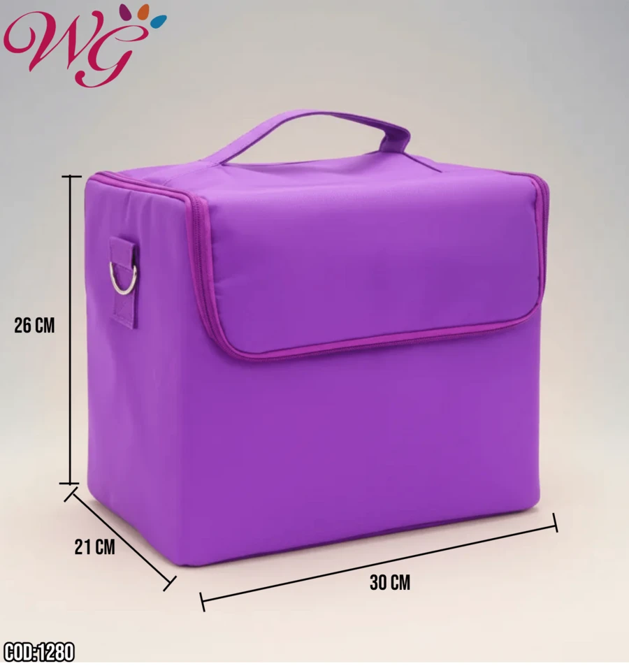 Professional Female Makeup uñas Artist Travel Cosmetic Case Brush Organizer Box Multi-functional uñas Beauty Stylist Makeup Organizer - Morado - Ver 1