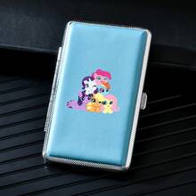 MY LITTLE PONY 1个100毫米香烟收纳盒，小马宝莉卡通可爱香烟盒，加长仿皮带，仿皮精致男士黑色香烟盒，女士简约香烟盒，高端节日礼物，数百种配件。 - 彩色 - 查看 10