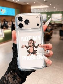 1pc New Trending Transparent Air Cushion Funny Monkey Pattern Phone Case Compatible With IPhone 17 Pro Max, 17/17 Pro, 16 Pro Max, 16/16 Pro/16 Plus, 15 Pro Max, 15 Pro/15 Plus/15, 14 Pro Max, 14 Pro/14, 13 Pro/13, 12 Pro/12, 11/XS/XS Max/8 Plus/7, Galaxy S25/A14/A23 5G/A15/A32/A33/A24/A51/A53/S20 FE/S21/S22/S23/S24/S25/S24 Ultra/A71/A55/A36/S21 Ultra/S23 Ultra, Shockproof Soft Cover - Multicolor - View 1