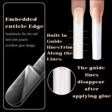 1 Set Square French Manicure Crystal Nail Extension Mold, 15 Different Sizes Reusable Nail Mold, Trapezoidal Space French Mold, Fake Nails Front Can Be Decorated With Sequins And Rhinestone Stickers, Professional Manicure Tools And Accessories, Easy To Operate, Suitable For Making Press-On Nails - Multicolor - View 4