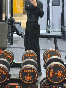 Nike Pro Dri-FIT 男士压缩训练上衣，黑色 - 黑色 - 查看 7