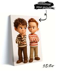 1pc Customizable Family Photo Canvas Framed Art, Personalized Family Canvas Painting, Multi-Functional Reusable Decorative Sophisticated Modern Colorful Custom Unique Ideal Gift By Printed Marketplace - Multicolor - View 3