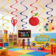 Set de 6 piezas Decoraciones colgantes en espiral para fiesta de regreso a clases para el hogar, la escuela, el aula, fiesta de regreso a clases - Multicolor - Ver 7