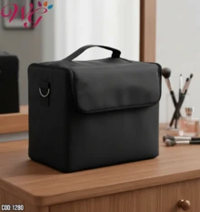 Professional Female Makeup uñas Artist Travel Cosmetic Case Brush Organizer Box Multi-functional uñas Beauty Stylist Makeup Organizer - Negro - Ver 8