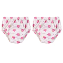 3条装婴儿如厕训练裤，防水防漏可重复使用透气印花尿布内裤，男女通用 - 淺粉色 - 查看 12
