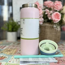 32OZ Insulated Stainless Steel Water Bottle Double-Layer Kettle With Straw Vacuum Flasks For Sports Travel - 彩色 - 查看 4