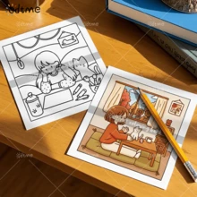 GDTME Coloring Book "My Life With Cats", 24 Pages Of Warm And Cute Moments, Relaxing Coloring Experience With Pearlescent Paper Cover. Suitable As Birthday Gift For Friends, Valentine's Day Or Women's Day Gift, Back To School Or Easter Gift, Coloring Hobby Stationery, Office Supplies. - Multicolor - View 4