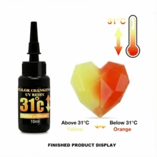 6色-10毫升/0.35盎司紫外线感光变色UV胶DIY手工胶，温度变化31度，珠宝制作DIY工艺装饰品-耳环、戒指、钥匙扣等-珠宝铸造工具 - 彩色 - 查看 12