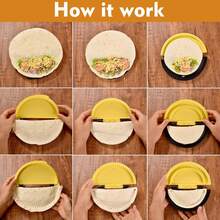 This Tortilla Maker Features An Adjustable And Removable Edge Roller, Suitable For Making Burritos, Tortillas, Dumplings, Pies, And Sandwiches. It Is Dishwasher - 橘色 - 查看 4