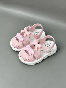 韩版珍珠心形女童凉鞋，时尚百搭的西部软底凉鞋 - 粉色 - 查看 5