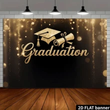 1pc 2D Flat Banner, Graduation Celebration Lighting Decor, Suitable For Events, Weddings, Parties, Ceremonies, All Seasons, Photo Booth Backdrop, Multipurpose Decoration, Holiday Gift, Polyester Material, No Power Source Required - Multicolor - View 5