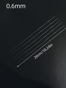 5支装不锈钢长串珠针，规格分别为0.4mm/0.5mm/0.6mm/0.7mm/0.8mm/0.9mm，长度10.24英寸，DIY珠宝制作工具，适用于工艺品制作和串珠。