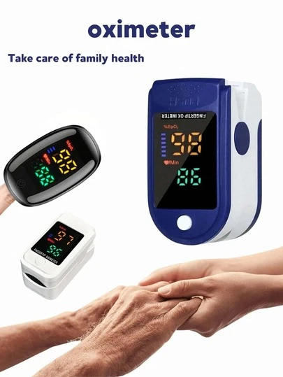 1pc Portable Fingertip Pulse Oximeter: Heart Rate Monitor - This Product Does Not Include Batteries! (Please Use AAA Batteries, Pay Attention To The Positive And Negative Poles) Christmas, Halloween, Thanksgiving Gift