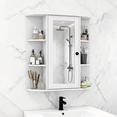 Espejo Armario De Almacenamiento Para Baño Montado En La Paredcon