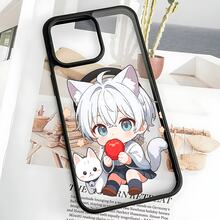 Patrón de Chico anime con orejas de gato, Funda magnética con panel de acrílico mate, borde flexible de silicona con acabado mate,panel trasero rígido de acrílico	, Compatible con Apple 17Air/16E/15/14/13/12/11/XR/XS/PRO/PLUS/PROMAX/MINI, Galaxy S/A/M 26/25/24/23/56/55/54/53/36/35/34/33/32/16/15/14/13/12/06/05/04/03/02 FE/Plus/Ultra, Poco/Redmi/Note 13/12/11/10/9/8/X7/X6/X5/X4/M6/M5/M4/F7/F6/F5/C75/C65/C40, G84/82/71/54/52/51/34/24/22/13/04/E40/E22/E20/E14/Edge30,Infinix Note40|Hot30|Gt20, Esta Funda es Ideal Para Uso Diario y También un Regalo Perfecto Para Amigos o Pareja - Negro - Ver 5