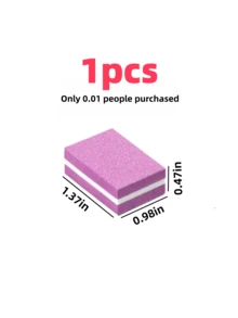 6件套专业海绵指甲锉和抛光块套装，适用于亚克力凝胶指甲和天然指甲，双面砂纸指甲锉和抛光块，可水洗，100/180目 - 灰色 - 查看 11