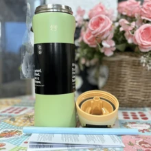 32OZ Insulated Stainless Steel Water Bottle Double-Layer Kettle With Straw Vacuum Flasks For Sports Travel - 彩色 - 查看 3