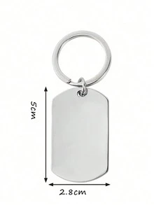 1pc Personalized Photo Engraved Keychain | Pet Photo Keychain | Picture Keychain | Animal Portrait | Line Art | Laser Engraved | Dog Cat, Valentine's Day Gift Anniversary Gift Best Gift For Her/Him Keychain - Silver - View 10