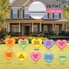 10 piezas de señales decorativas con forma de corazón para diálogo, decoración de jardín, adecuado para bodas, propuestas y eventos con tema de amor, decoración de senderos del césped - Multicolor - Ver 4