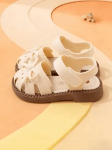 舒适韩版女童凉鞋，软底百搭儿童凉鞋，夏季 - 白色 - 查看 5