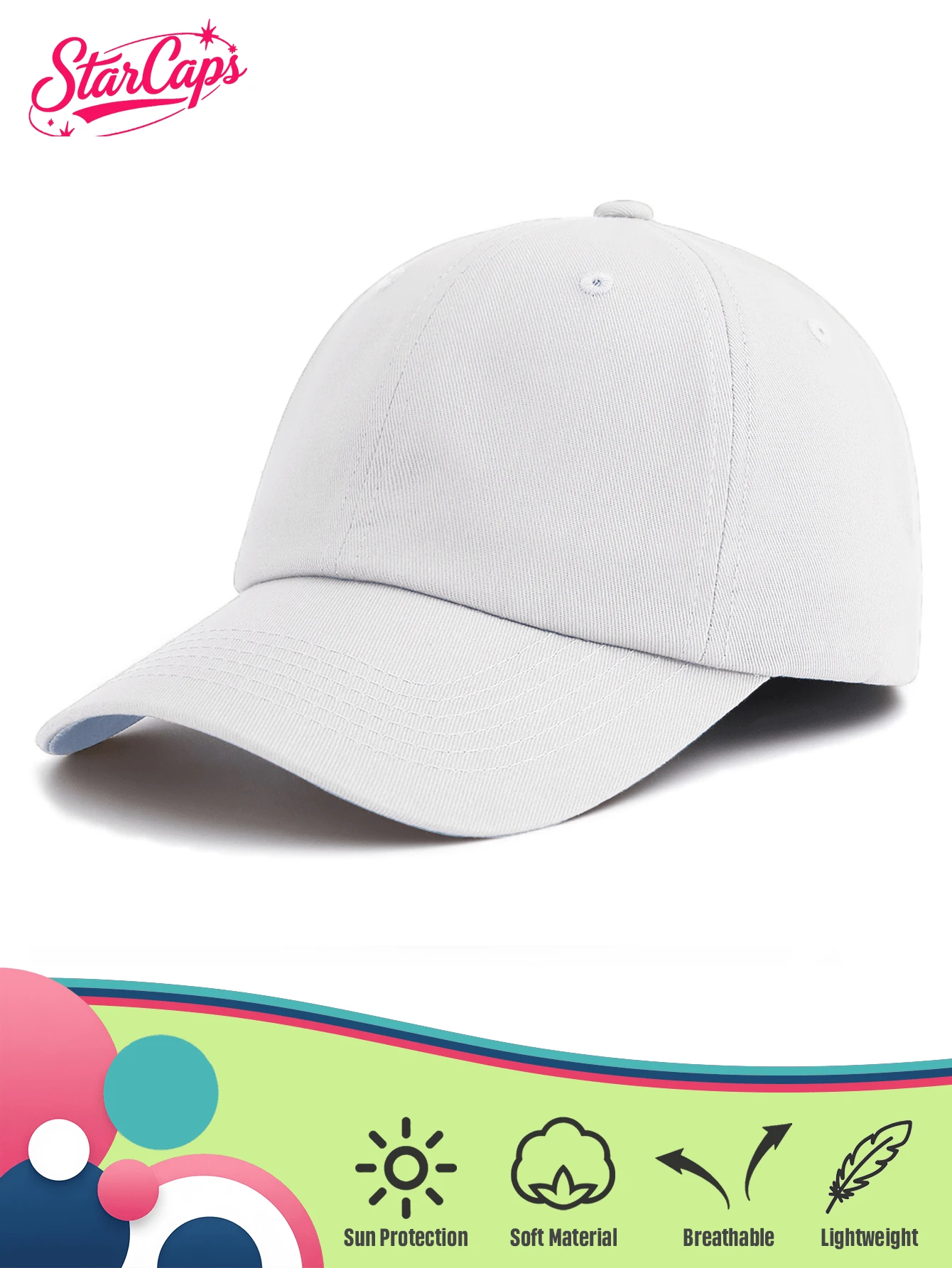 1顶软顶空白棒球帽，可调节户外防晒休闲帽，适合春秋季旅行、海滩，男女皆宜，Y2K风格