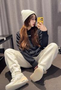 Nike Sportswear Phoenix Fleece 纯色圆领长袖卫衣，女款，黑色 - 黑色 - 查看 6