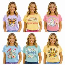 Kit 4 T-shirt Feminina Sortidas Básicas Casuais Malha Premium Sortidas - Multicolorido - Visão 2