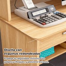 Recepcion Escritorio Con 2 Cajones Para Oficinas - Mostrador Para Negocio - Caqui - Ver 4