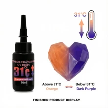 6色-10毫升/0.35盎司紫外线感光变色UV胶DIY手工胶，温度变化31度，珠宝制作DIY工艺装饰品-耳环、戒指、钥匙扣等-珠宝铸造工具 - 彩色 - 查看 13