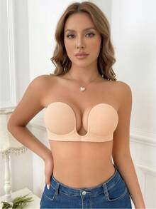 YIYANG 2/1包隐形胸贴，无肩带自粘低胸文胸，露背，无肩带聚拢胸贴，隐形露背粘性文胸，无缝露肩连衣裙，婚纱，内衣和胸贴 - 彩色 - 查看 16