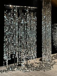 Bộ sequin màu xám bạc, phụ kiện cưới lấp lánh mộng mơ, đồ trang trí treo bằng PVC dùng làm phông nền cổng cưới, rèm ngăn phòng, phù hợp cho các bữa tiệc và lễ kỷ niệm tại nhà, chất liệu bền nhẹ. - nhiều màu - Xem 4