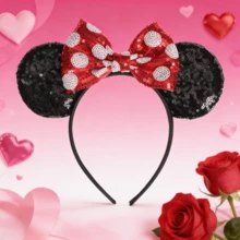 Diadema con orejas de ratón para fiesta de cumpleaños de niña princesa 2026 - Multicolor - Ver 2