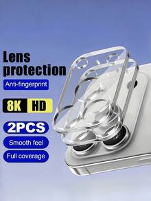 2片装全覆盖摄像头保护膜，兼容 17 Air、14、15、13、16 Pro Max Plus、11、12配件后镜头玻璃 - 無色 - 查看 2