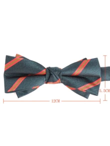 1件装 时尚绿色条纹双提花领结 - 衬衫领结 - 婚纱领结，涤纶材质 - 綠色 - 查看 2