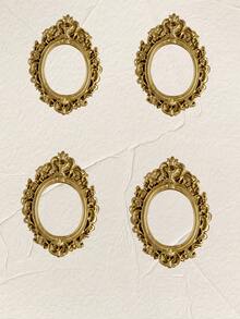 1个复古金色树脂花卉浮雕小相框,家居装饰、桌面摆件、送朋友的礼物、冬季礼物、日常使用、情人节派对用品 - 彩色 - 查看 26