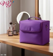 Professional Female Makeup uñas Artist Travel Cosmetic Case Brush Organizer Box Multi-functional uñas Beauty Stylist Makeup Organizer - Morado - Ver 8