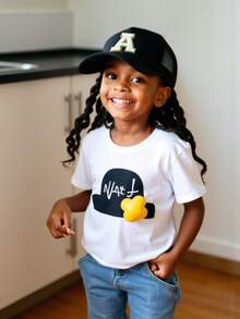 1PC Mesh Letter Embroidery Mesh Baseball Cap Boys Girls Outdoor Adjustable Casual Hats Boy Girl Travel Sunscreen Hat 8-14Y - Black - View 4